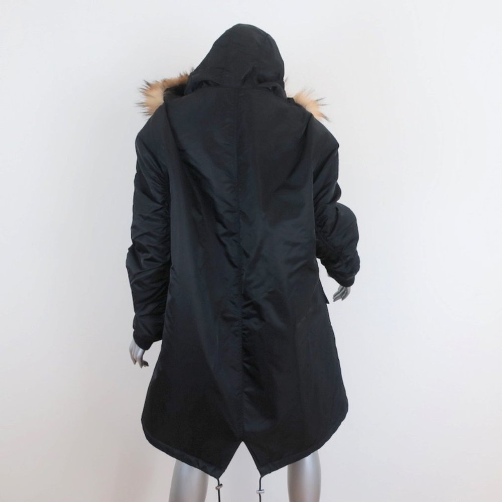 The Kooples Oversized Hooded Parka Black Size 2 - Picture 7 of 11
